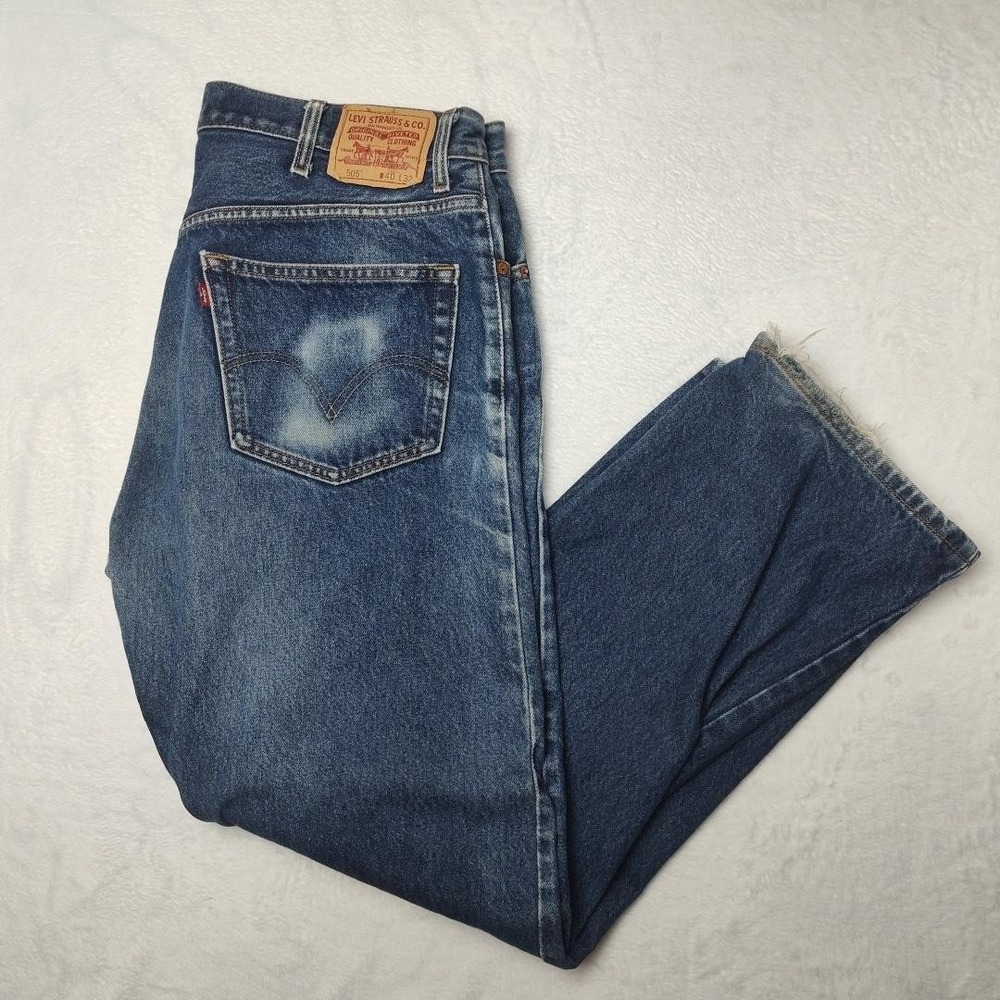 Vintage Levis 505 Jeans Mens 40x32 Blue Regular Straight Y2K Denim Medium Wash